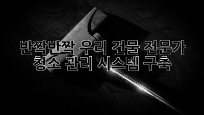 ✨ 반짝반짝 우리 건물, 전문가 청소 관리 시스템 구축! 🏢